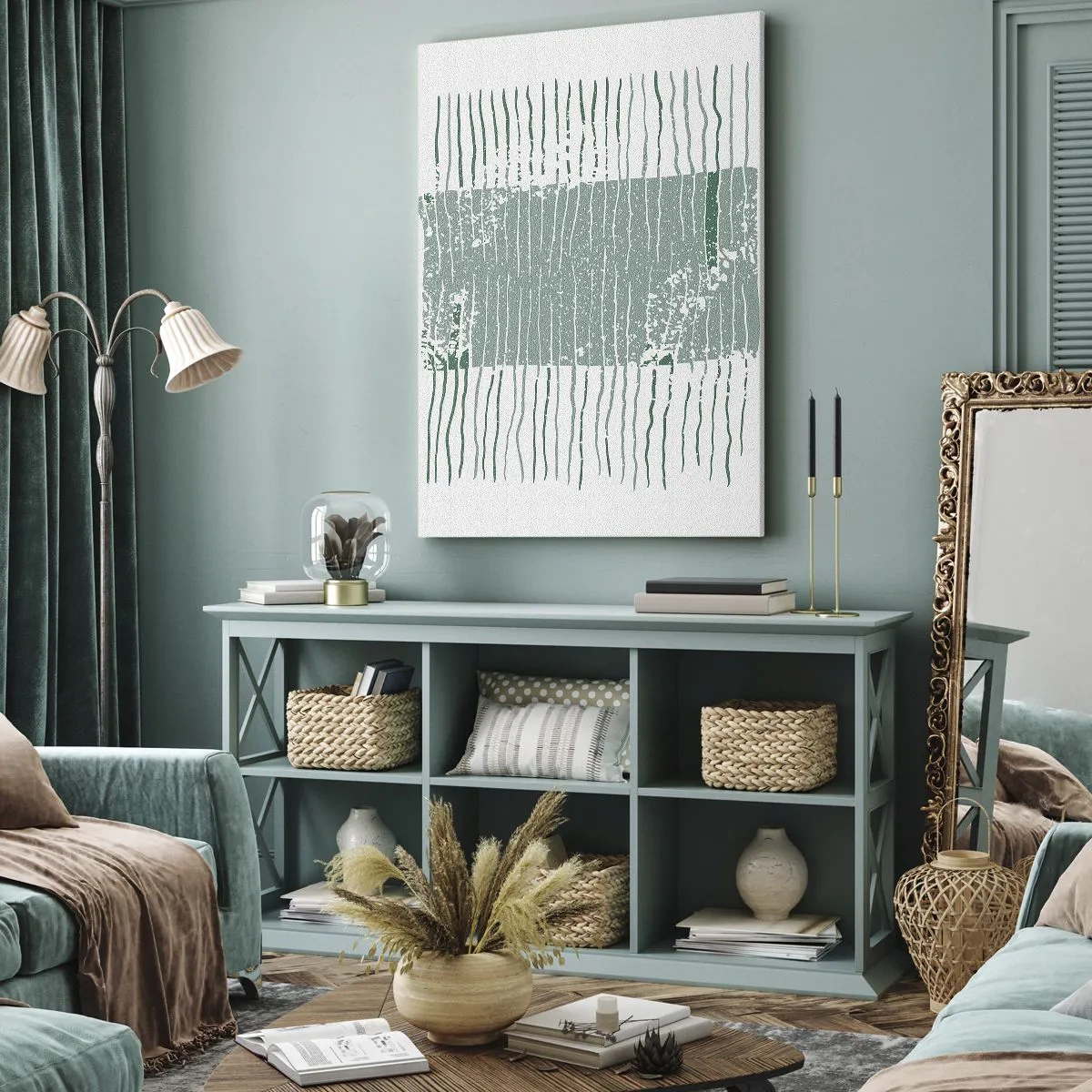 Cuadro sobre lienzo - Impresión de Imagen - Abstracción marina - 55x100 cm