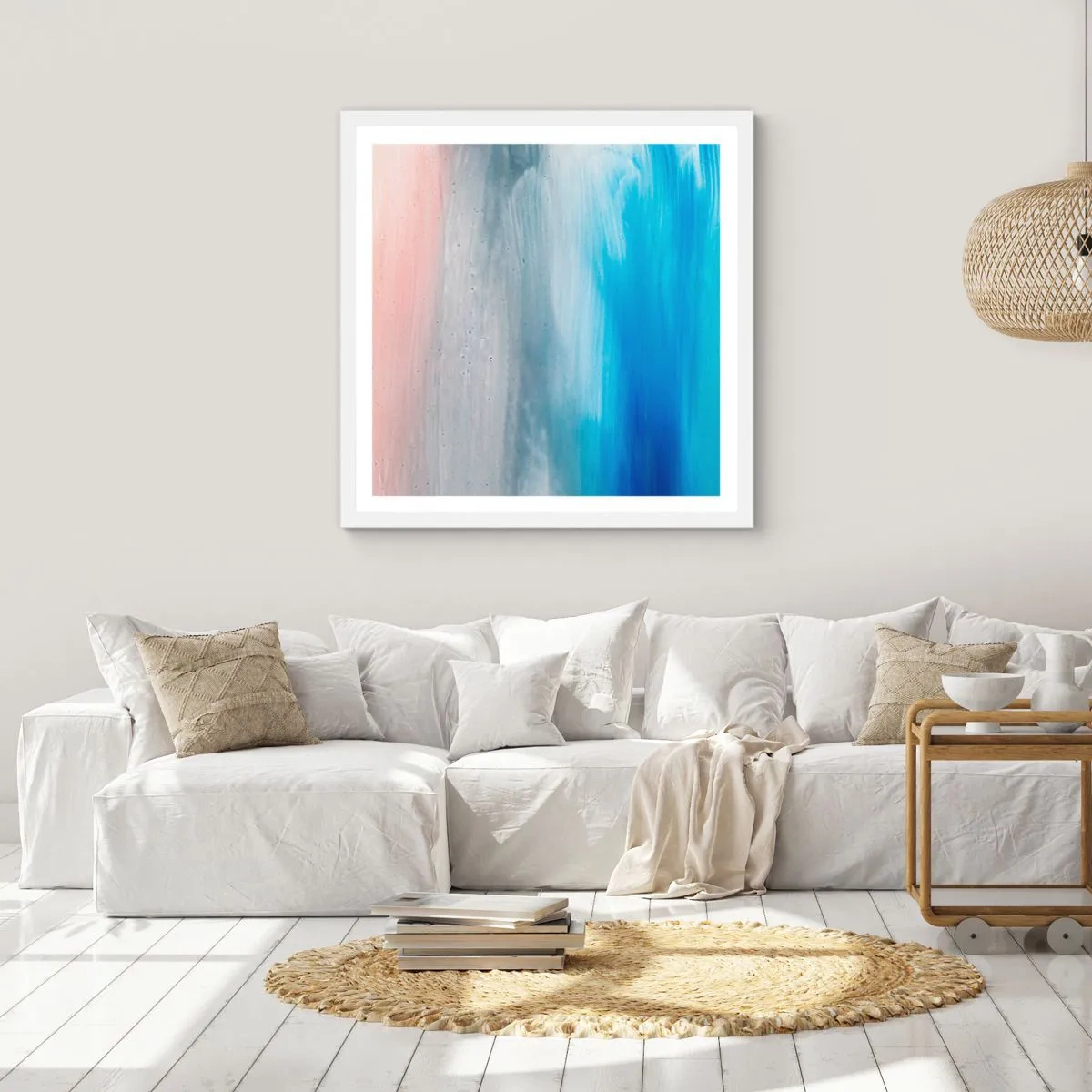 Póster en marco blanco - Elementos: aire - 50x50 cm