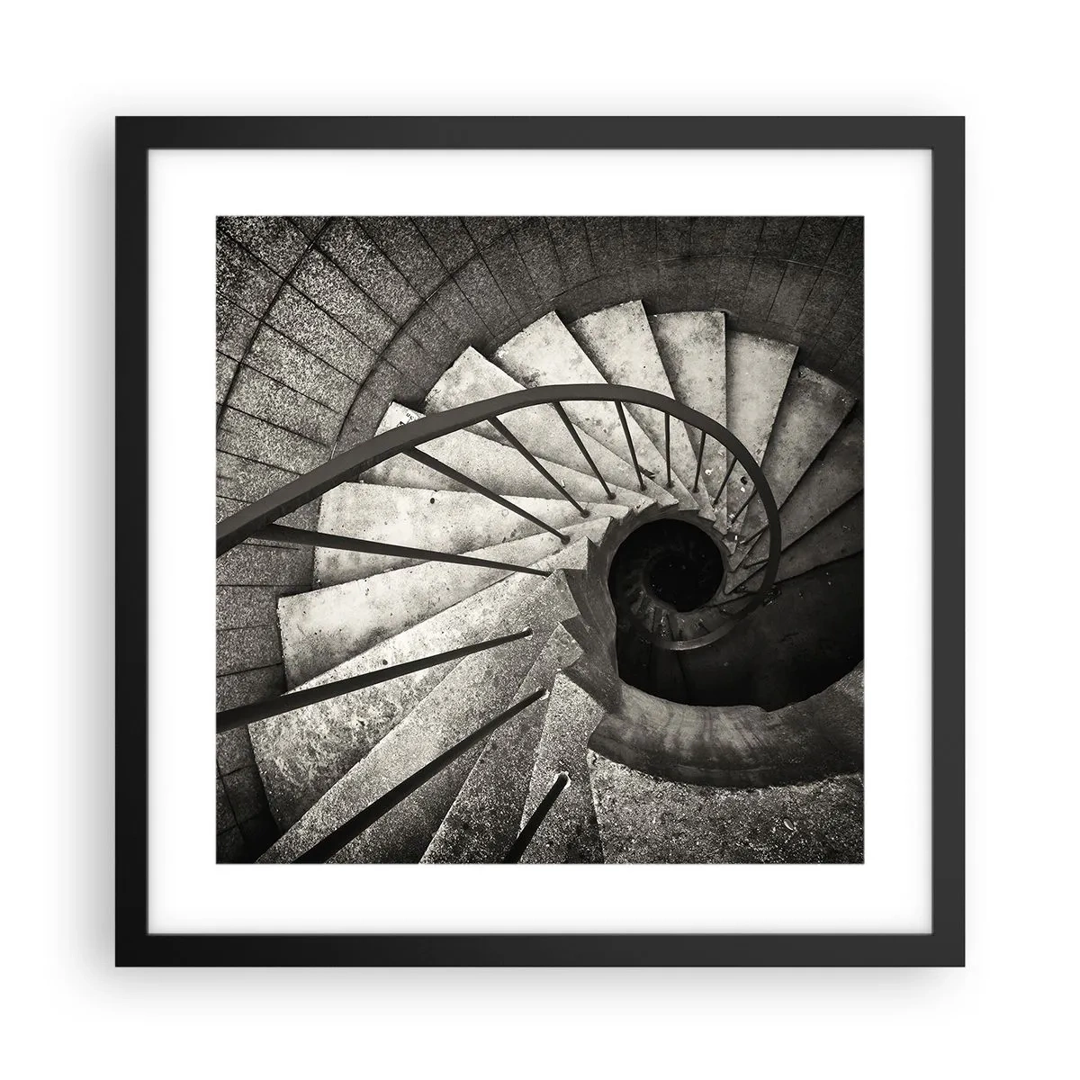 Póster en marco negro - Escaleras arriba, escaleras abajo - 40x40 cm
