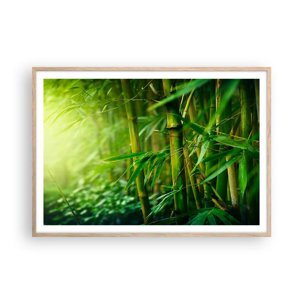 Póster en marco roble claro - Conocer el propio verdor - 100x70 cm