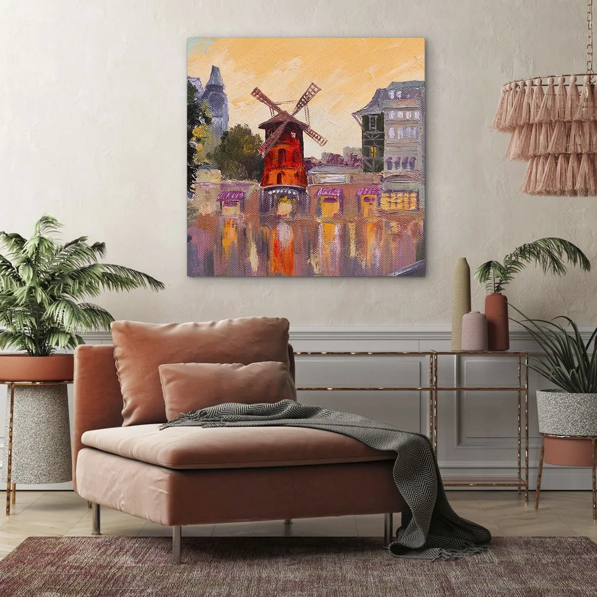 Cuadro sobre lienzo - Impresión de Imagen - Iconos parisinos - Moulin Rouge - 30x30 cm