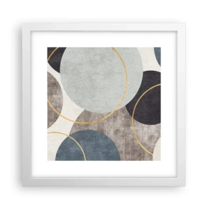 Póster en marco blanco - Círculo tras círculo - 30x30 cm