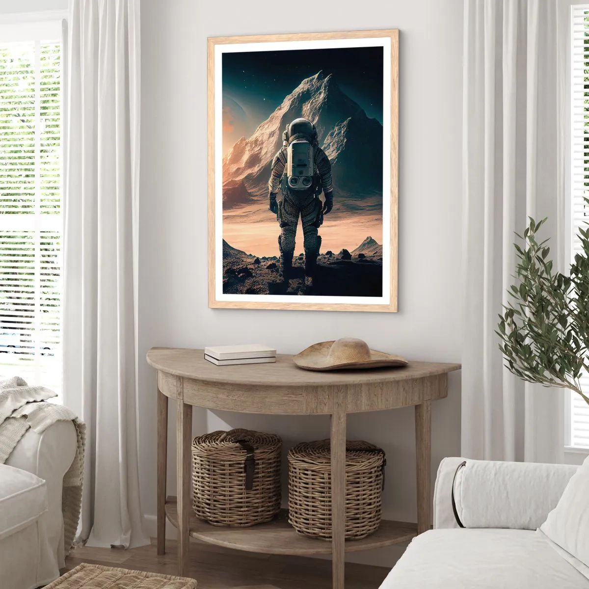 Póster en marco roble claro - Un nuevo reto - 40x50 cm