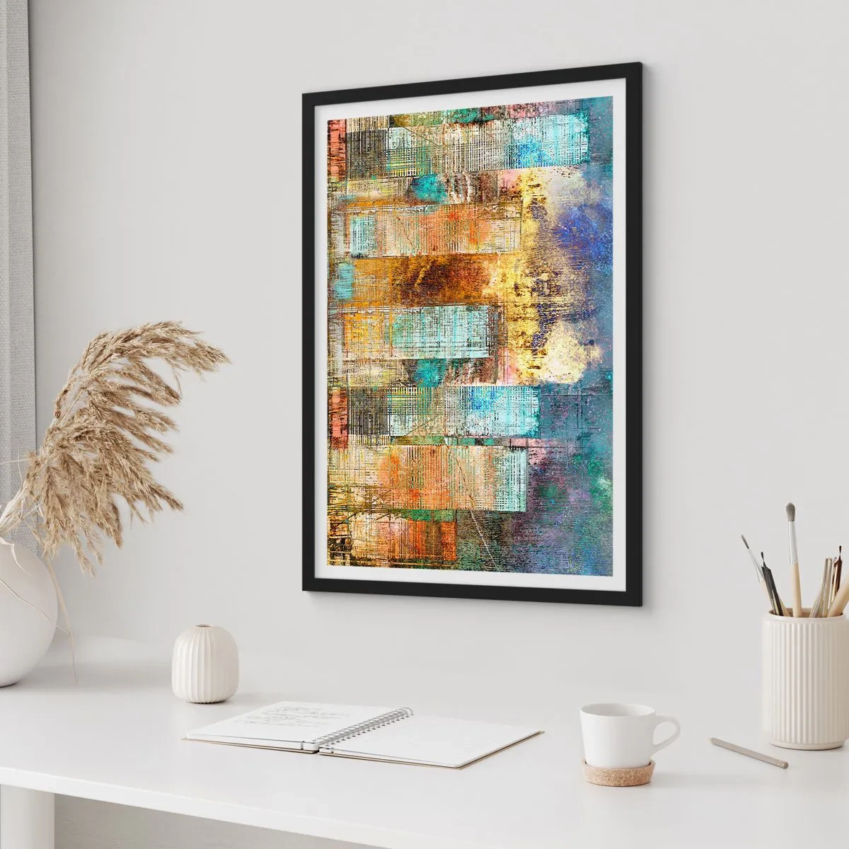 Póster en marco negro - Metrópolis soleada - 40x50 cm