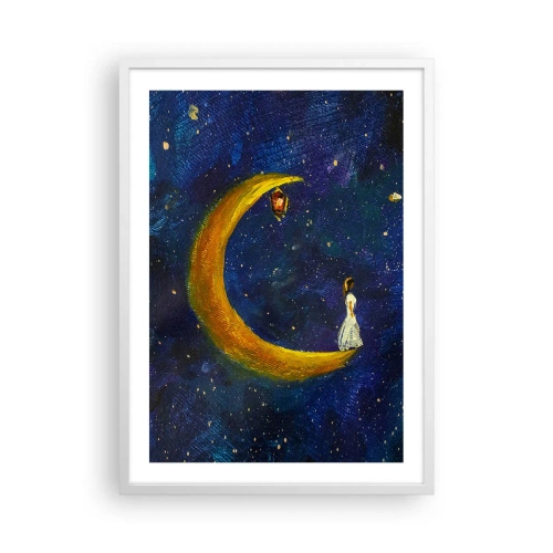 Póster en marco blanco - La llamada de la Luna - 50x70 cm