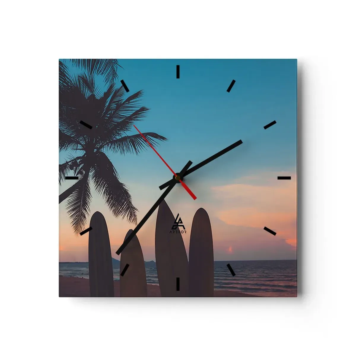 Reloj de pared - Reloj de vidrio - Mañana también disfrutaremos - 40x40 cm