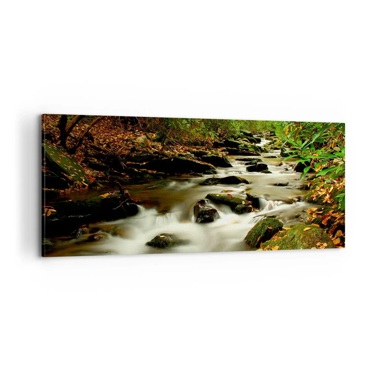 Cuadro sobre lienzo - Impresión de Imagen - Como plata líquida - 100x40 cm