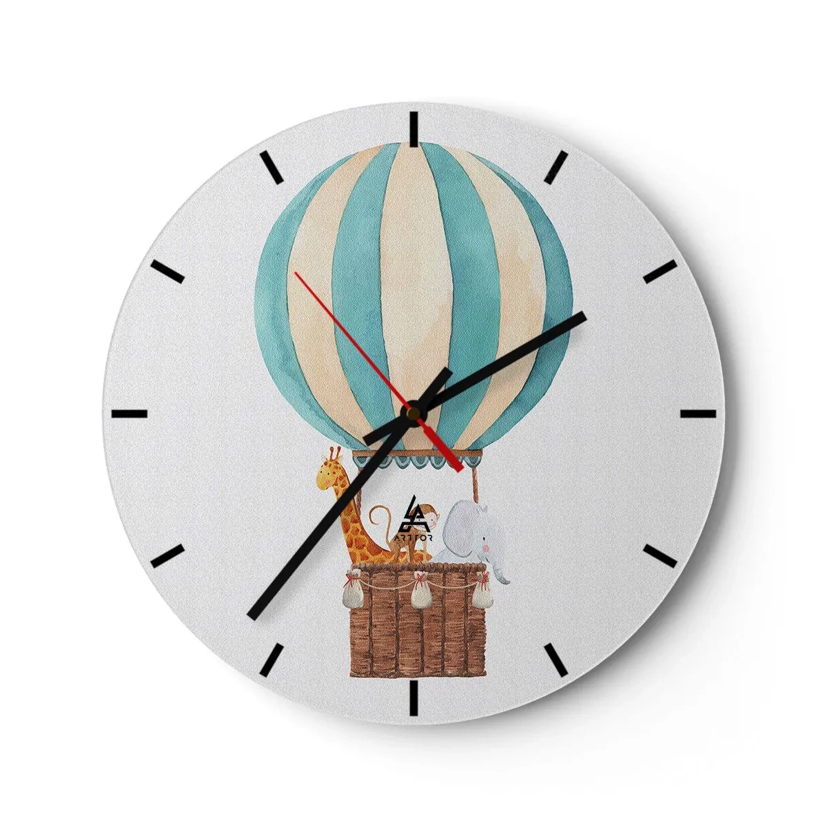 Reloj de pared - Reloj de vidrio - Viaje fantástico - 30x30 cm