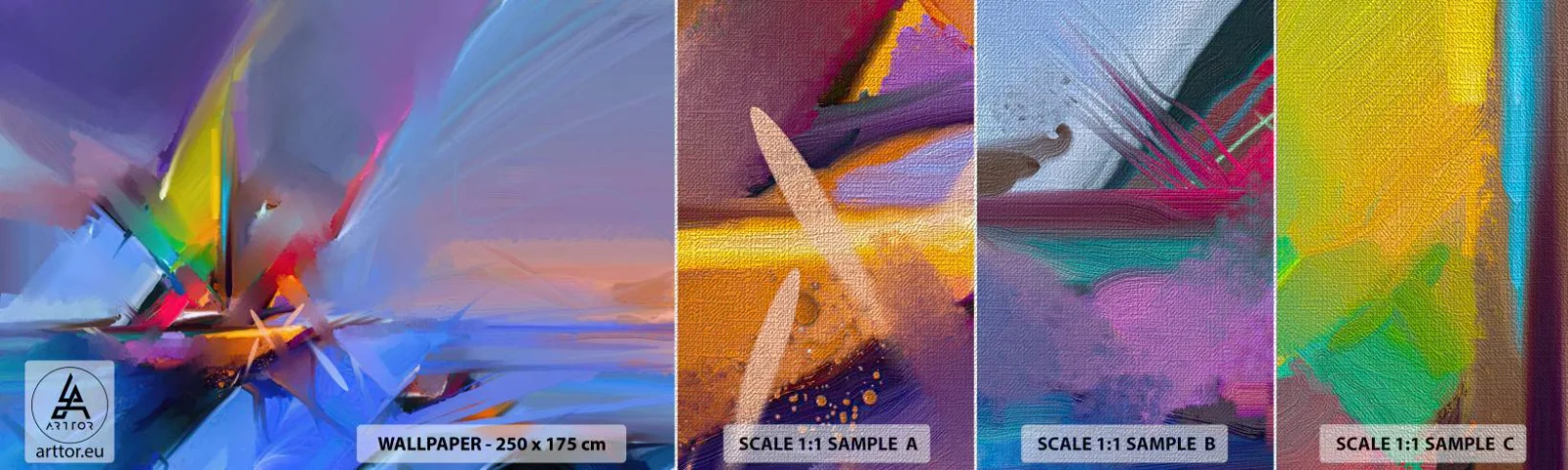 Muestra de fotomural Premium Canvas - Como un pájaro - Abstracción, Pedazo, Velero - 100x30 cm