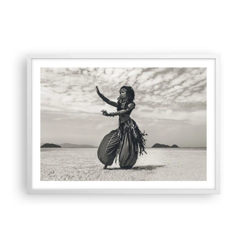 Póster en marco blanco - Danza de las Islas del Sur - 70x50 cm