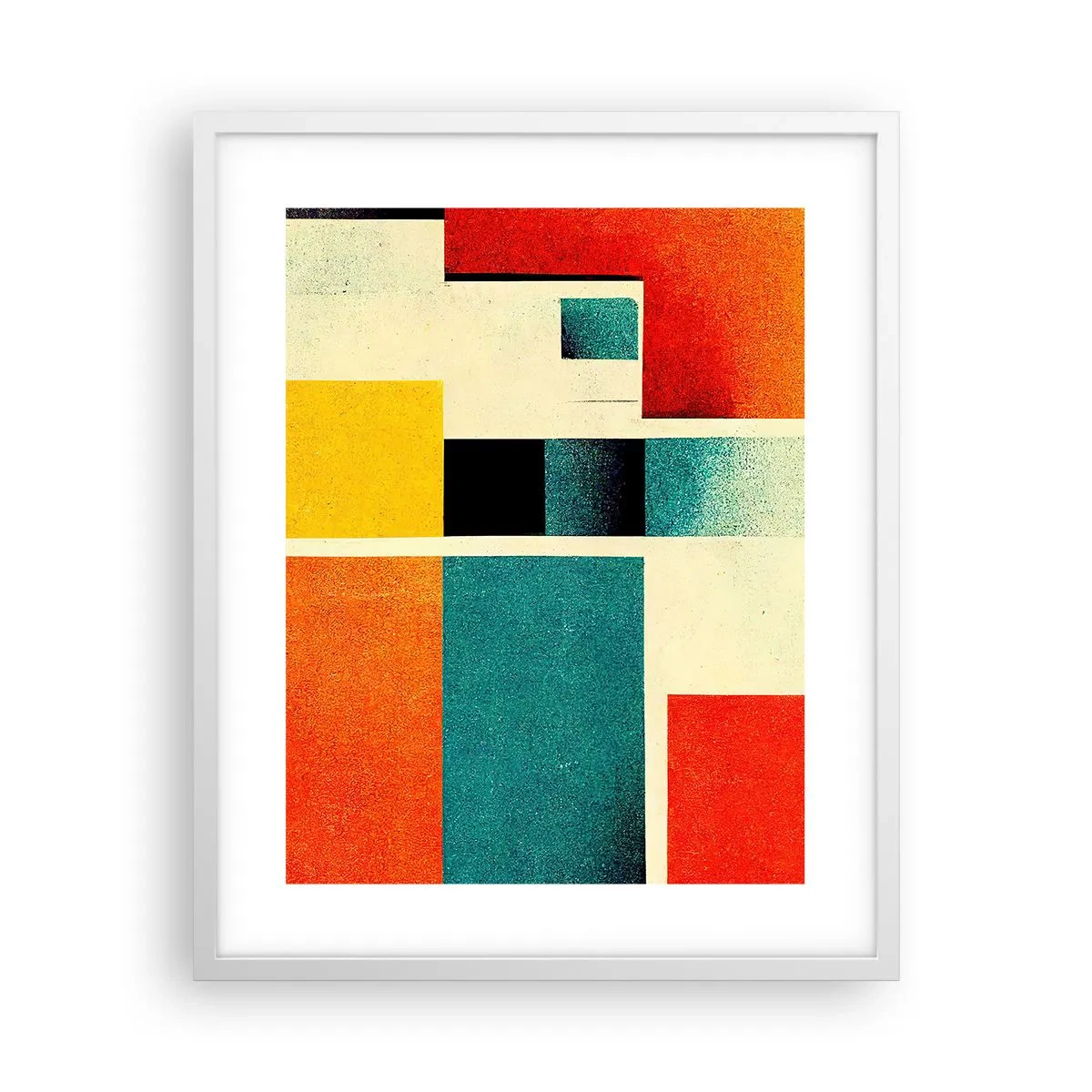 Póster en marco blanco - Abstracción geométrica - buena energía - 40x50 cm