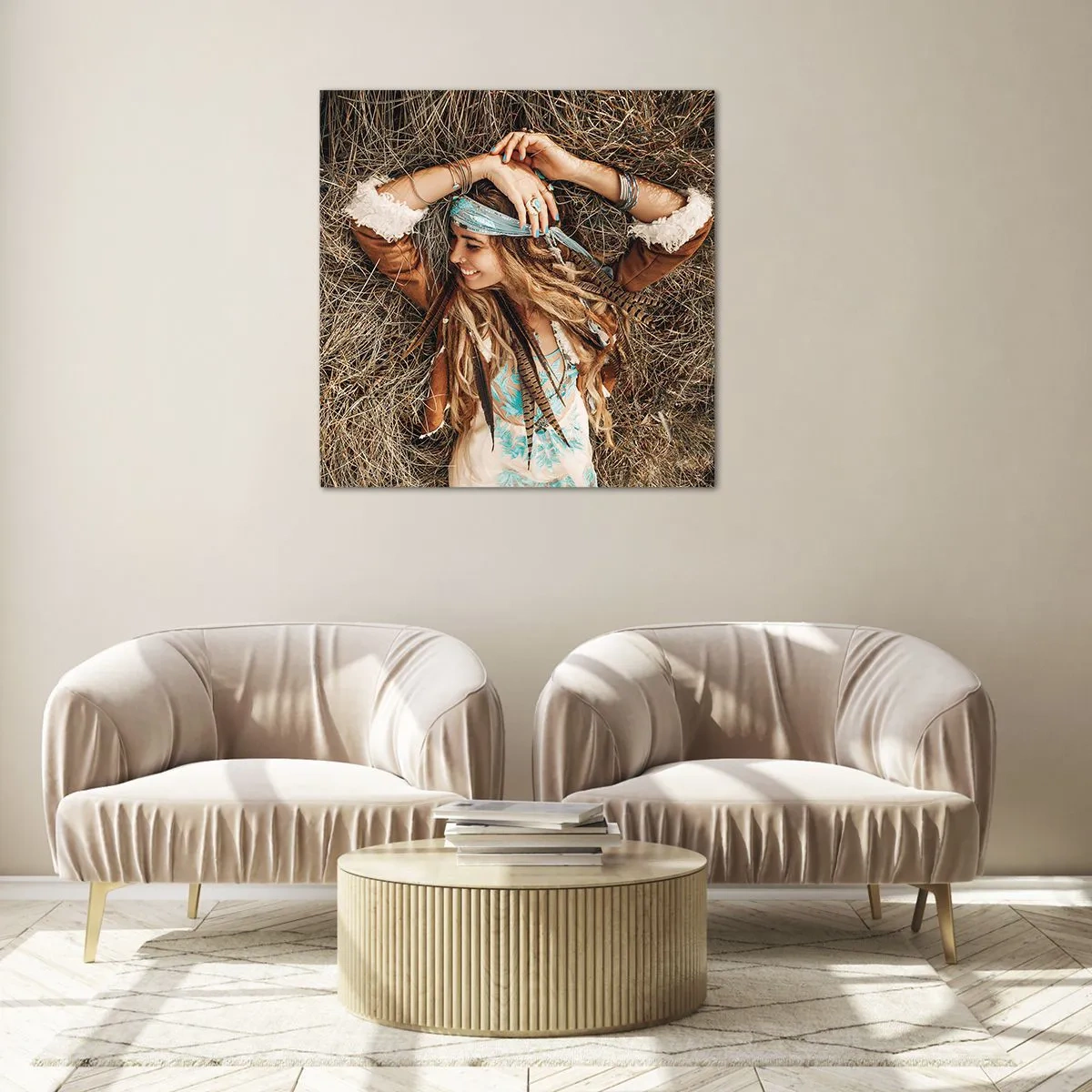 Cuadro sobre vidrio - Impresiones sobre Vidrio - El verano del amor - 70x70 cm