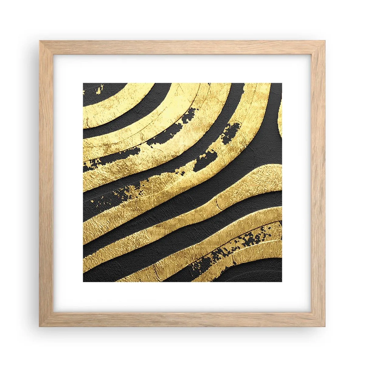 Póster en marco roble claro - Todo fluye - 30x30 cm