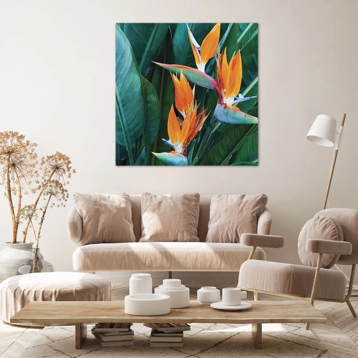 Cuadro sobre lienzo - Impresión de Imagen - ¿Es una flor o es un pájaro? - 60x60 cm