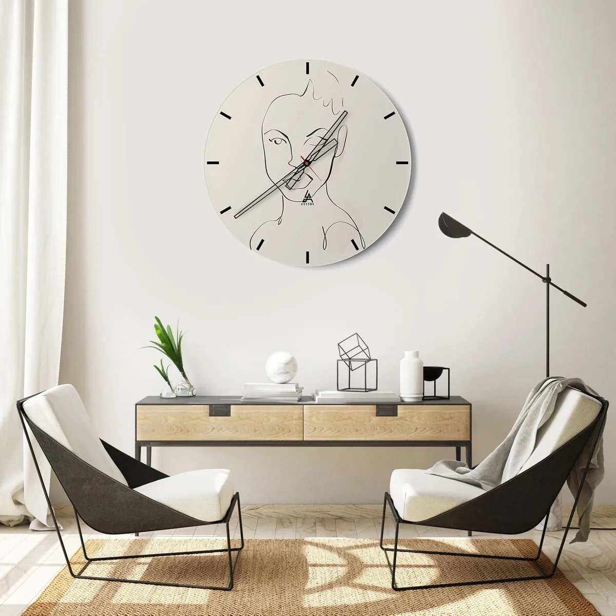 Reloj de pared - Reloj de vidrio - Un esbozo de sensualidad - 40x40 cm