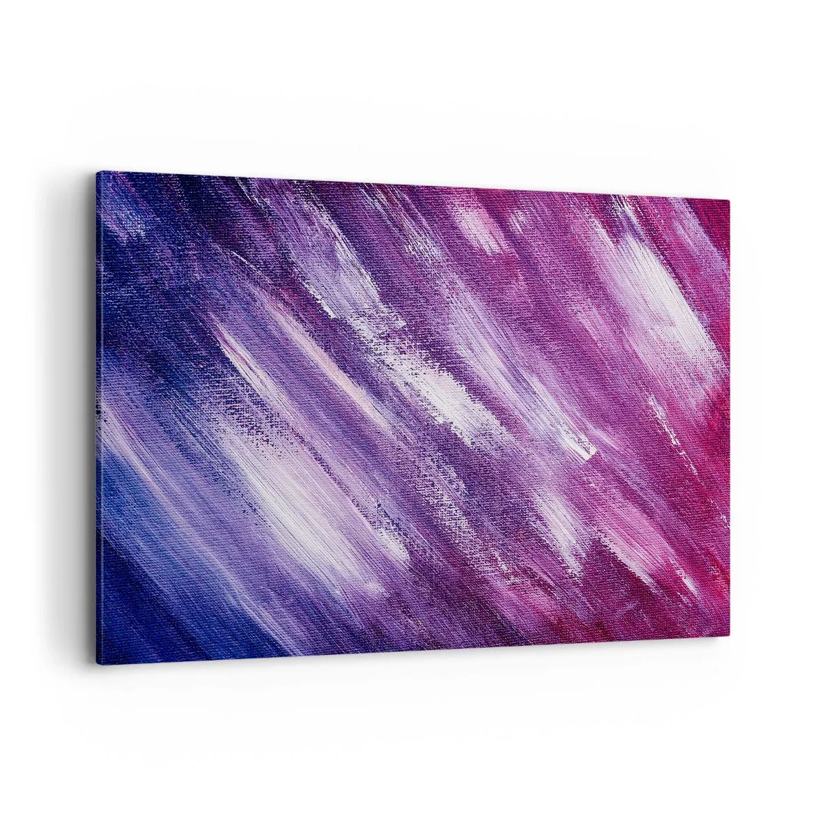 Cuadro sobre lienzo - Impresión de Imagen - Pinceladas abstractas en tonos morados y rosas - 120x80cm - Cuando sopla el viento del sol - Decoración de pared moderna para salón y dormitorio ARTTOR