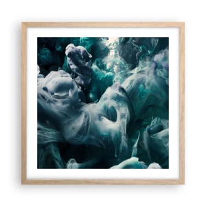 Póster en marco roble claro - Un movimiento de color - 50x50 cm