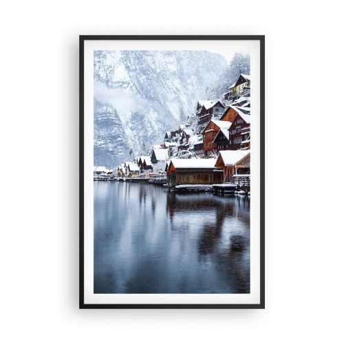 Póster en marco negro - En un decorado de invierno - 61x91 cm