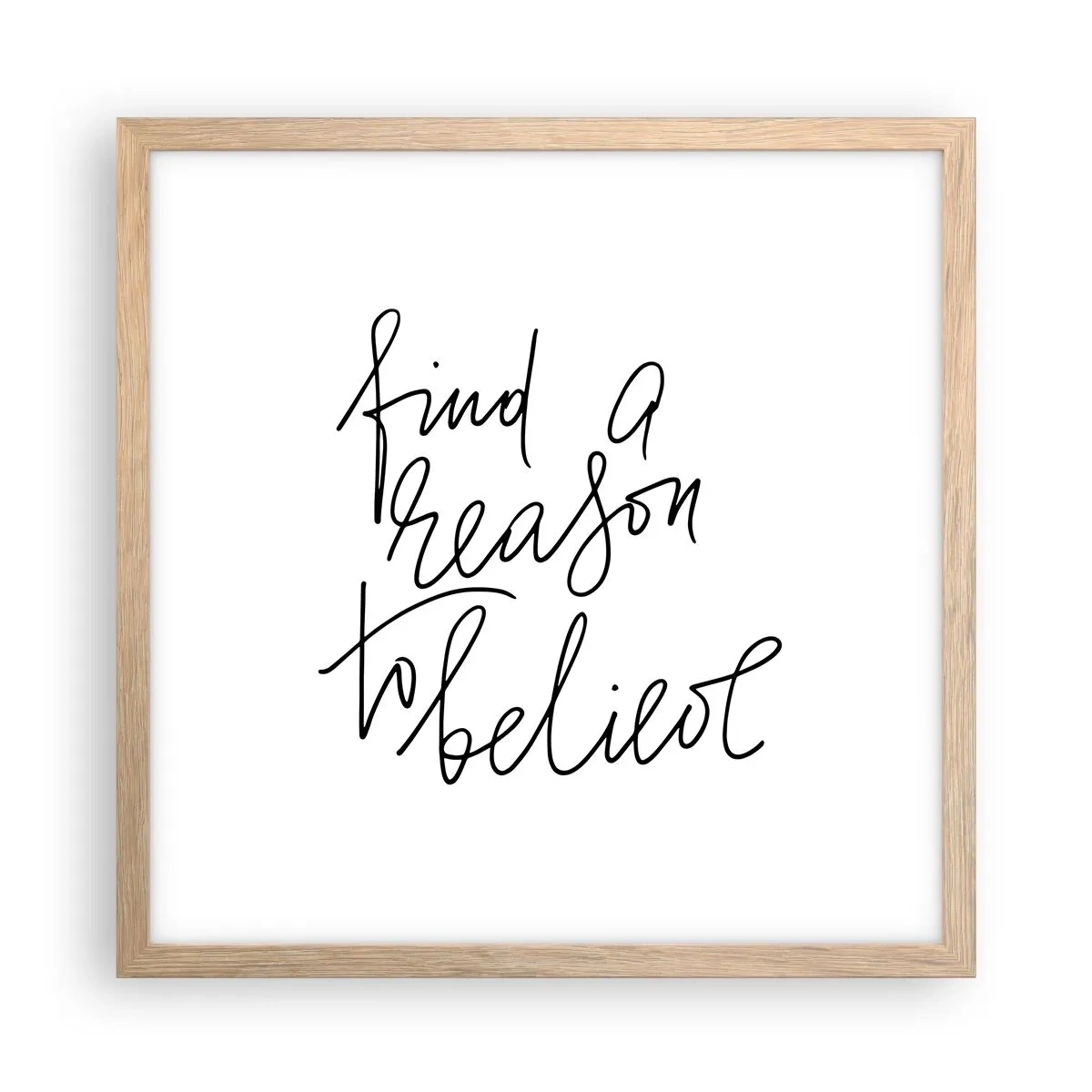 Póster en marco roble claro - Es posible - 40x40 cm