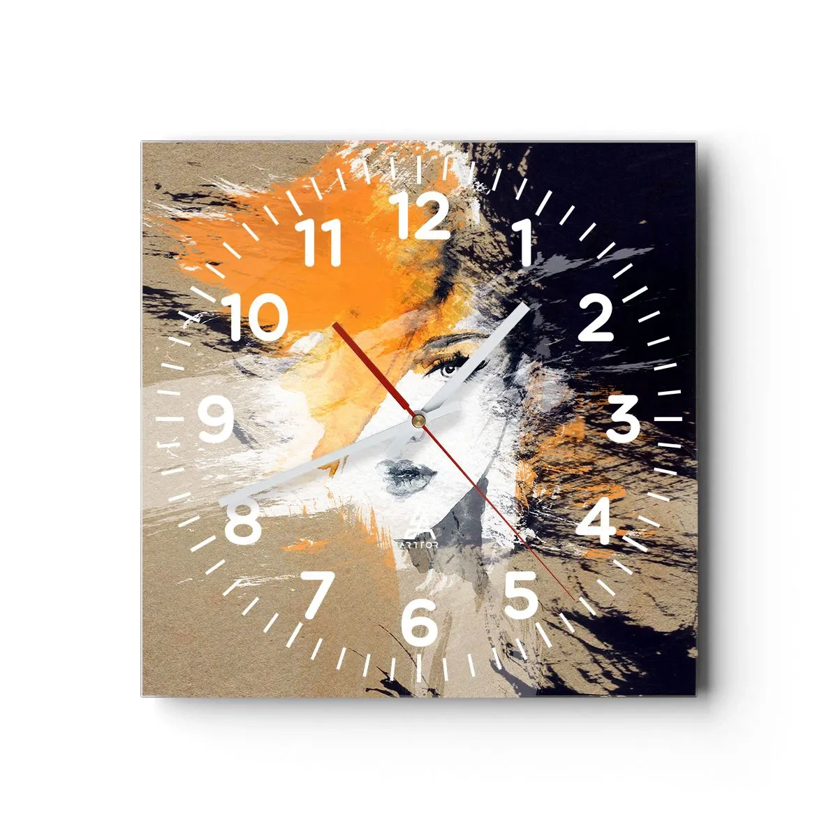 Reloj de pared - Reloj de vidrio - Y se convierte en luz - 40x40 cm