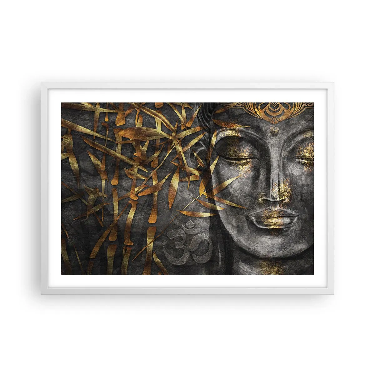 Póster en marco blanco - Siente la paz - 70x50 cm