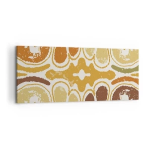 Cuadro sobre lienzo - Impresión de Imagen - Patrones abstractos cálidos en amarillos y marrones. - 120x50cm - Abstracción sentimental - Decoración de pared moderna para salón y dormitorio ARTTOR