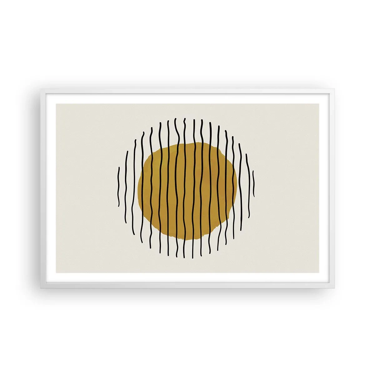 Póster en marco blanco - Abstracción cálida - 91x61 cm
