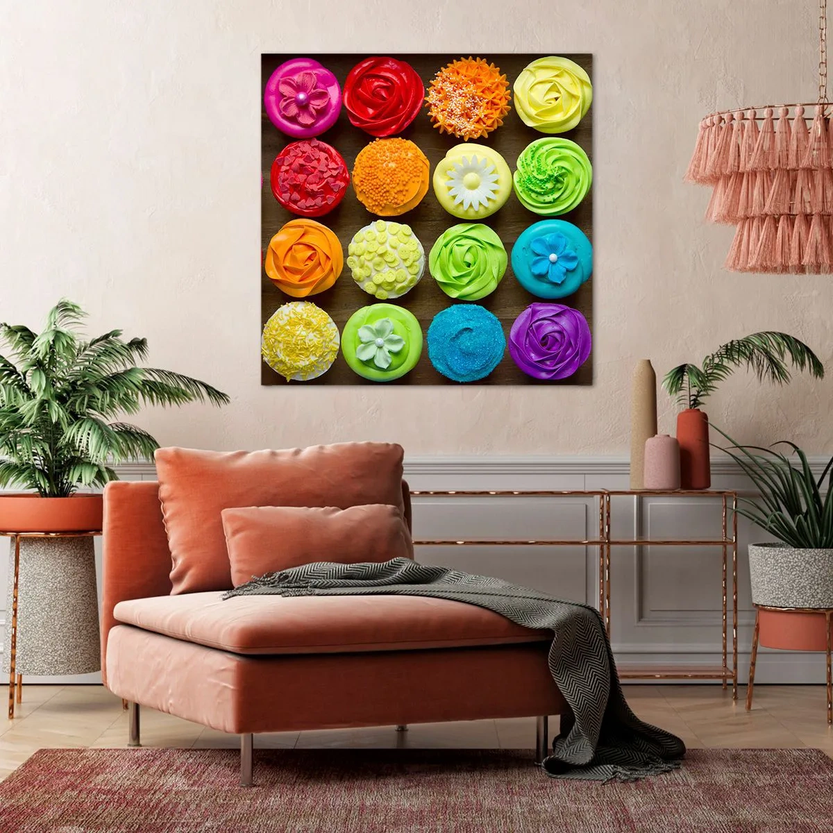 Cuadro sobre lienzo - Impresión de Imagen - Cada uno diferente - todos deliciosos - 70x70 cm