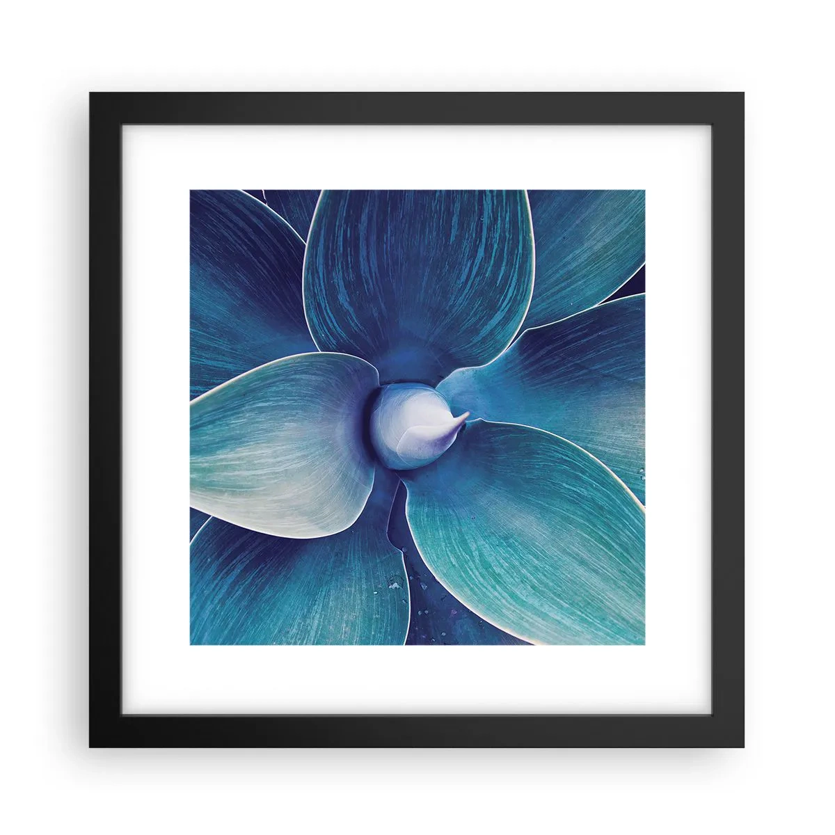 Póster en marco negro - Azul del cielo - 30x30 cm