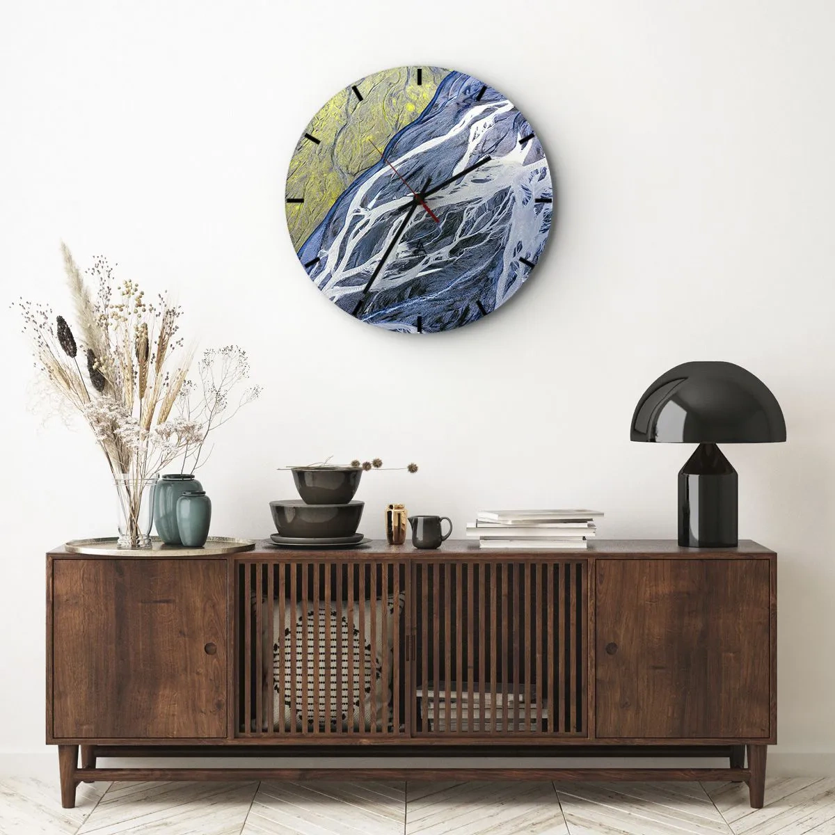 Reloj de pared - Reloj de vidrio - Las pinturas rupestres de la naturaleza - 30x30 cm