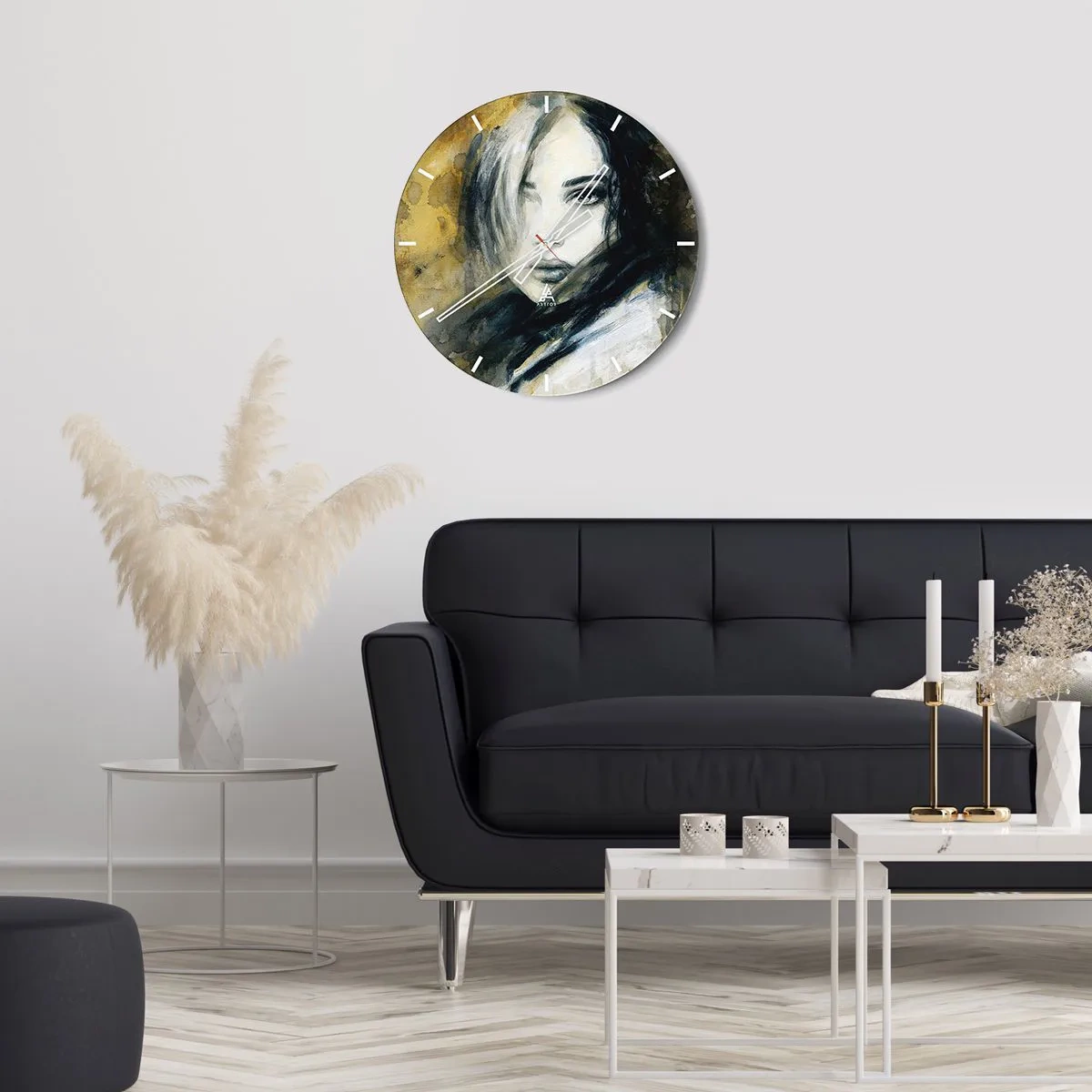 Reloj de pared - Reloj de vidrio - Inocente y sensual - 40x40 cm