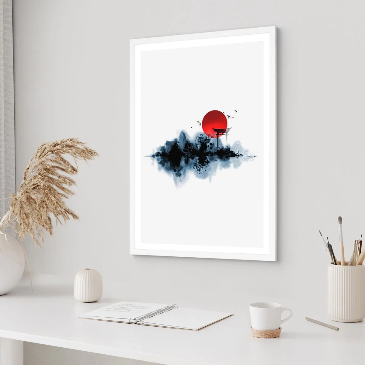 Póster en marco blanco - Visión japonesa - 61x91 cm