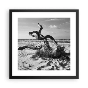 Póster en marco negro - Escultura marina - 40x40 cm