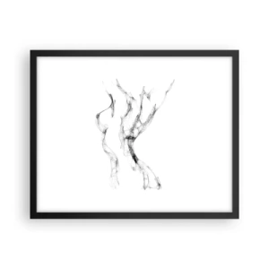 Póster en marco negro - Hermosa y fuerte - 50x40 cm