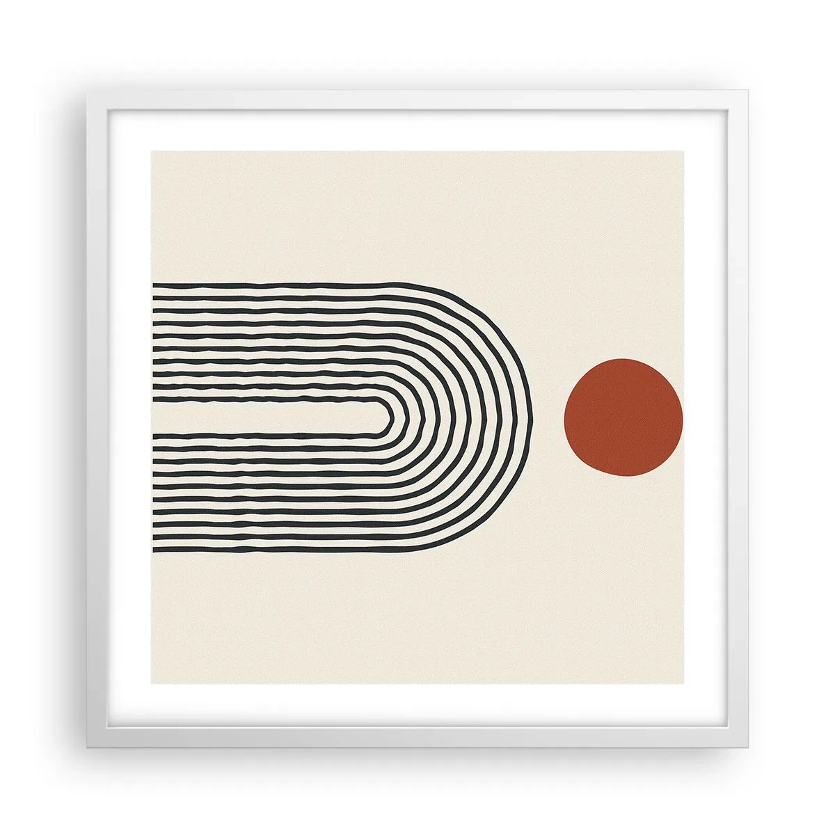 Póster en marco blanco - Magnetismo de formas y colores - 50x50 cm