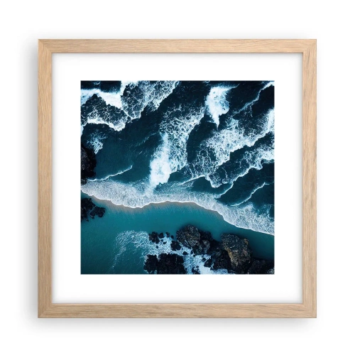 Póster en marco roble claro - Rodeadas por las olas - 30x30 cm