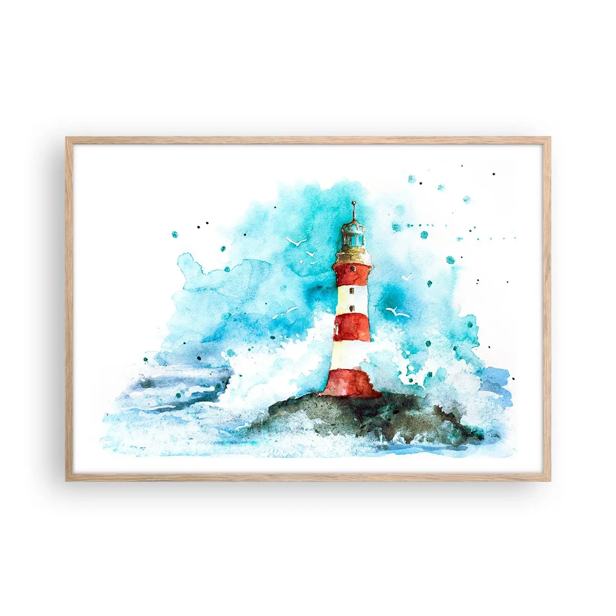 Póster en marco roble claro - La unidad de los elementos - 100x70 cm