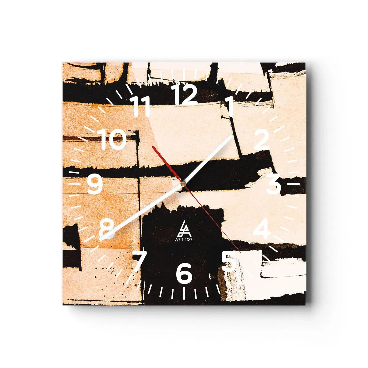 Reloj de pared - Reloj de vidrio - Aun así hay orden - 30x30 cm