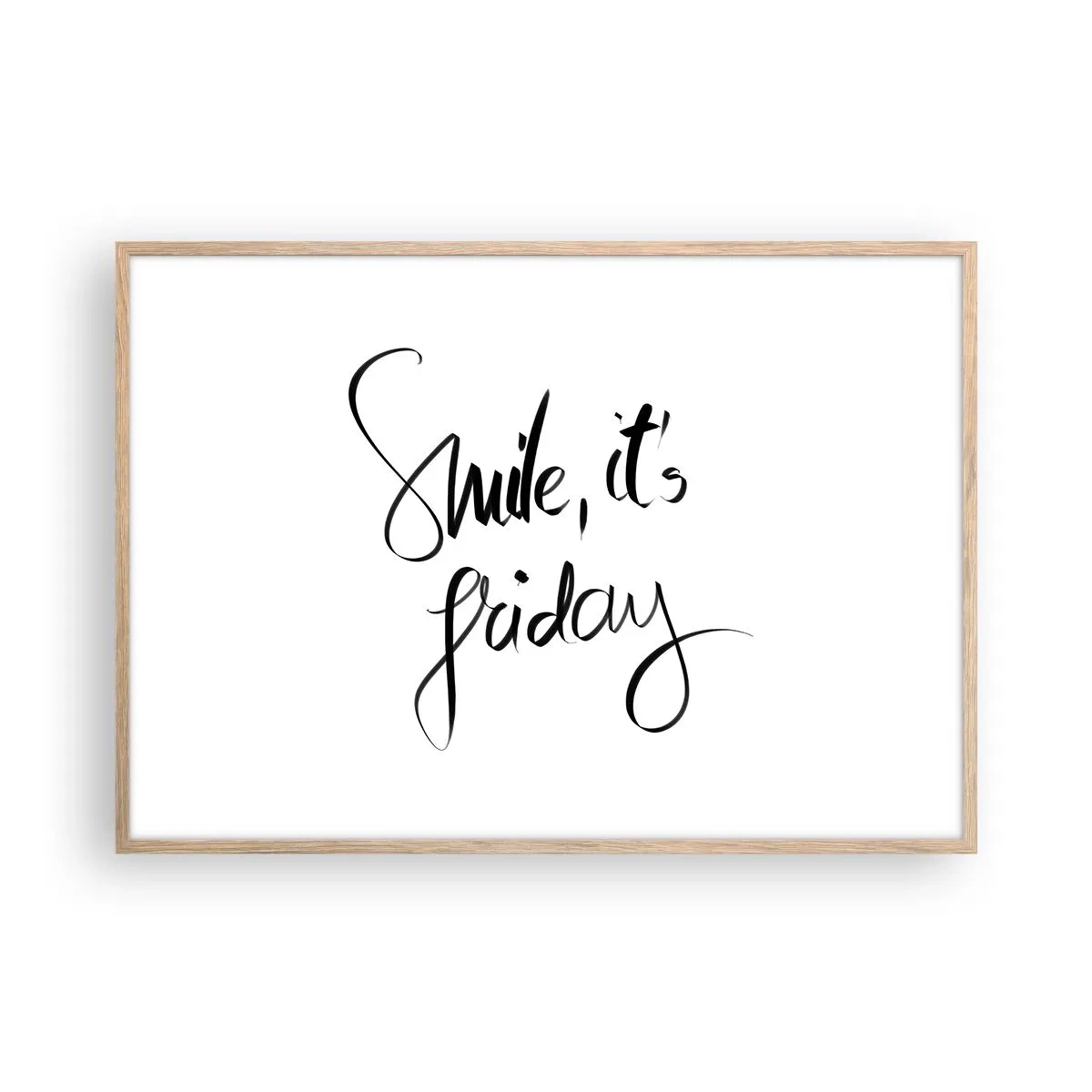 Póster en marco roble claro - La verdadera alegría - 100x70 cm