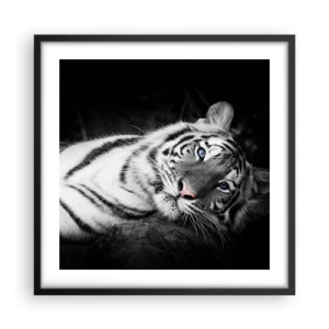 Póster en marco negro - Salvaje y tranquilo - 50x50 cm