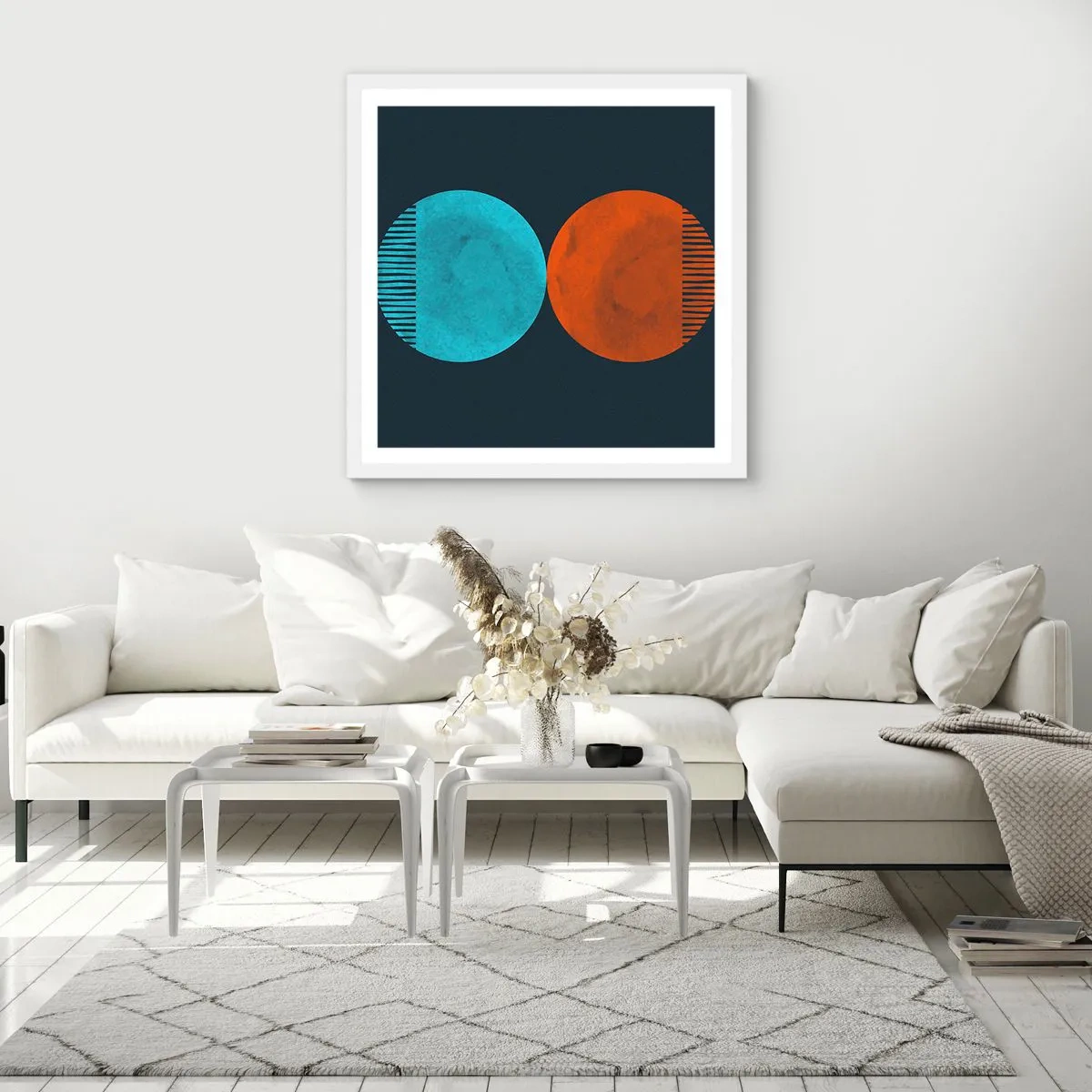 Póster en marco blanco - ¿Solo geometría? - 30x30 cm