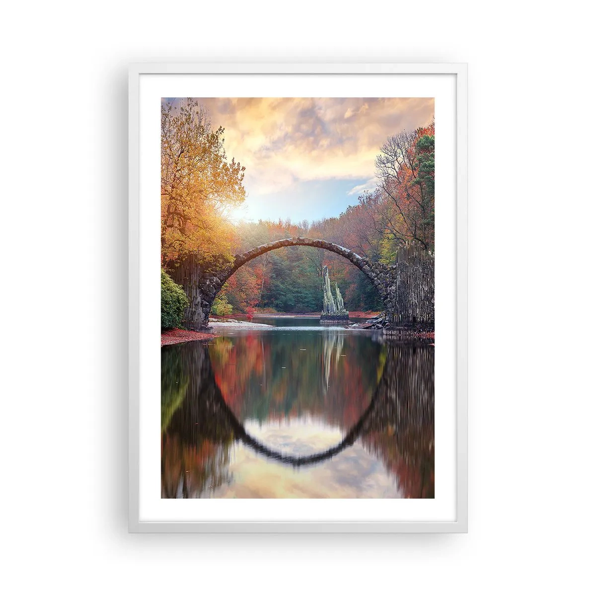 Póster en marco blanco - Al otro lado del espejo - 50x70 cm