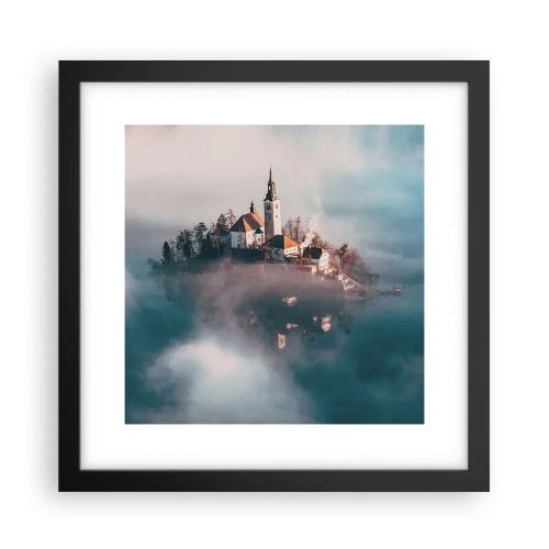 Póster en marco negro - Isla de los sueños - 30x30 cm