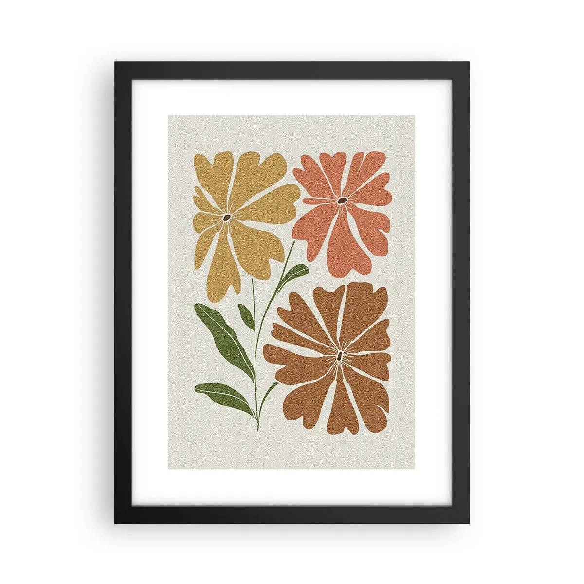 Póster en marco negro - Naturaleza y geometría - 30x40 cm