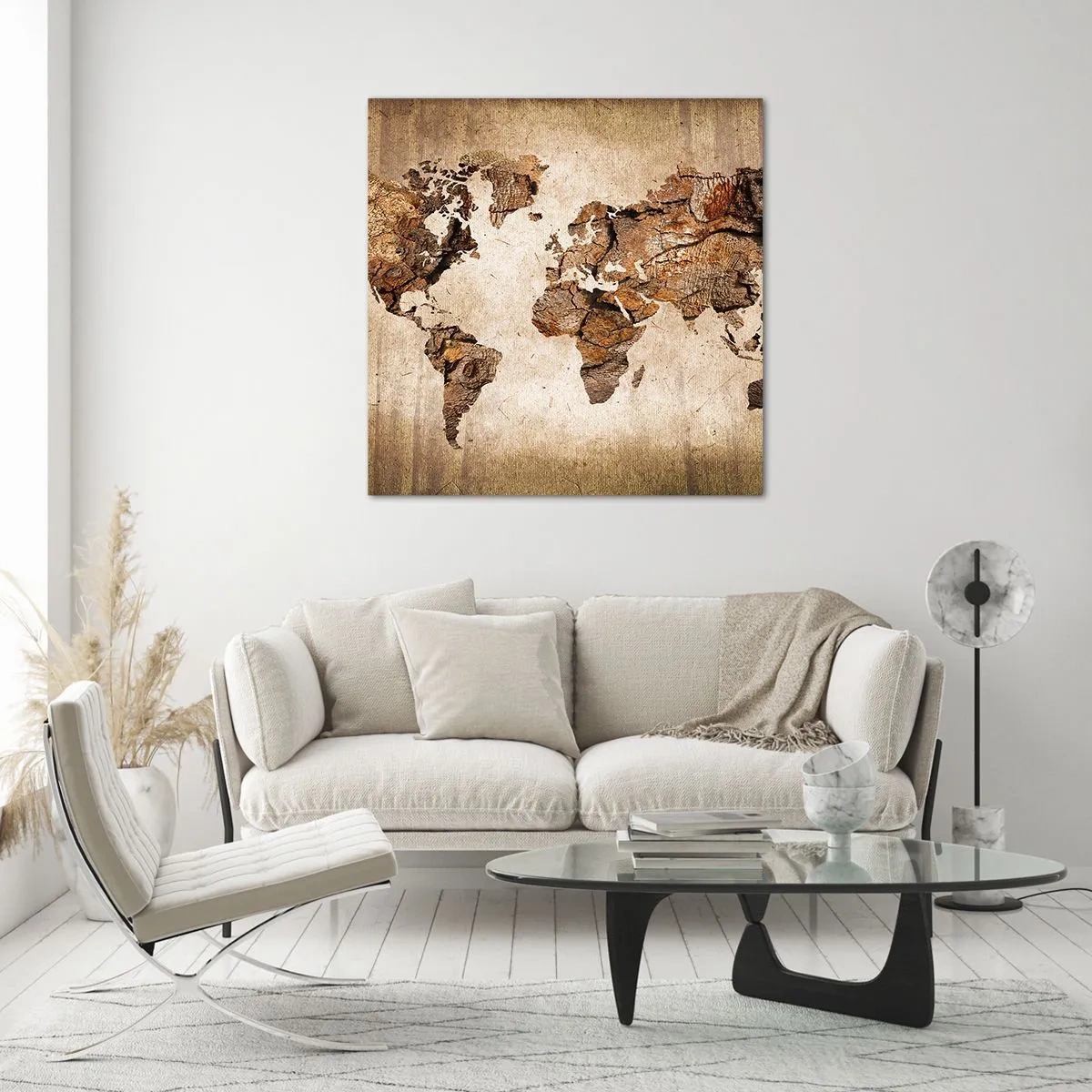 Cuadro sobre vidrio - Impresiones sobre Vidrio - El descubrimiento del mundo - 70x70 cm