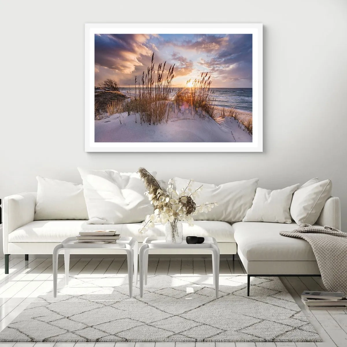 Póster en marco blanco - Adiós al sol y al viento - 100x70 cm