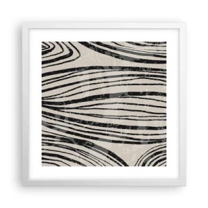 Póster en marco blanco - Salpicadura de líneas - 40x40 cm