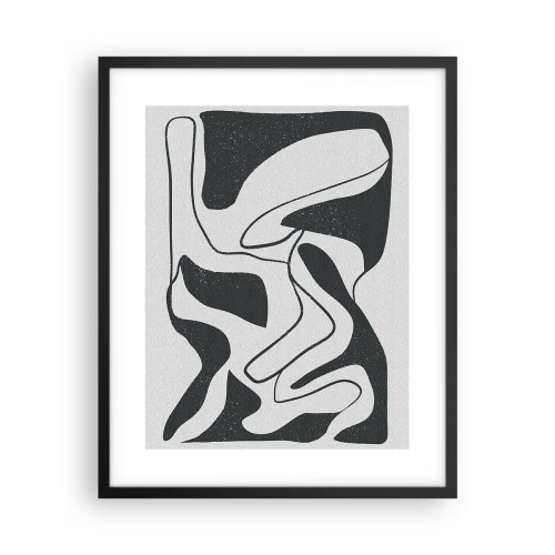 Póster en marco negro - Juego abstracto en un laberinto - 40x50 cm