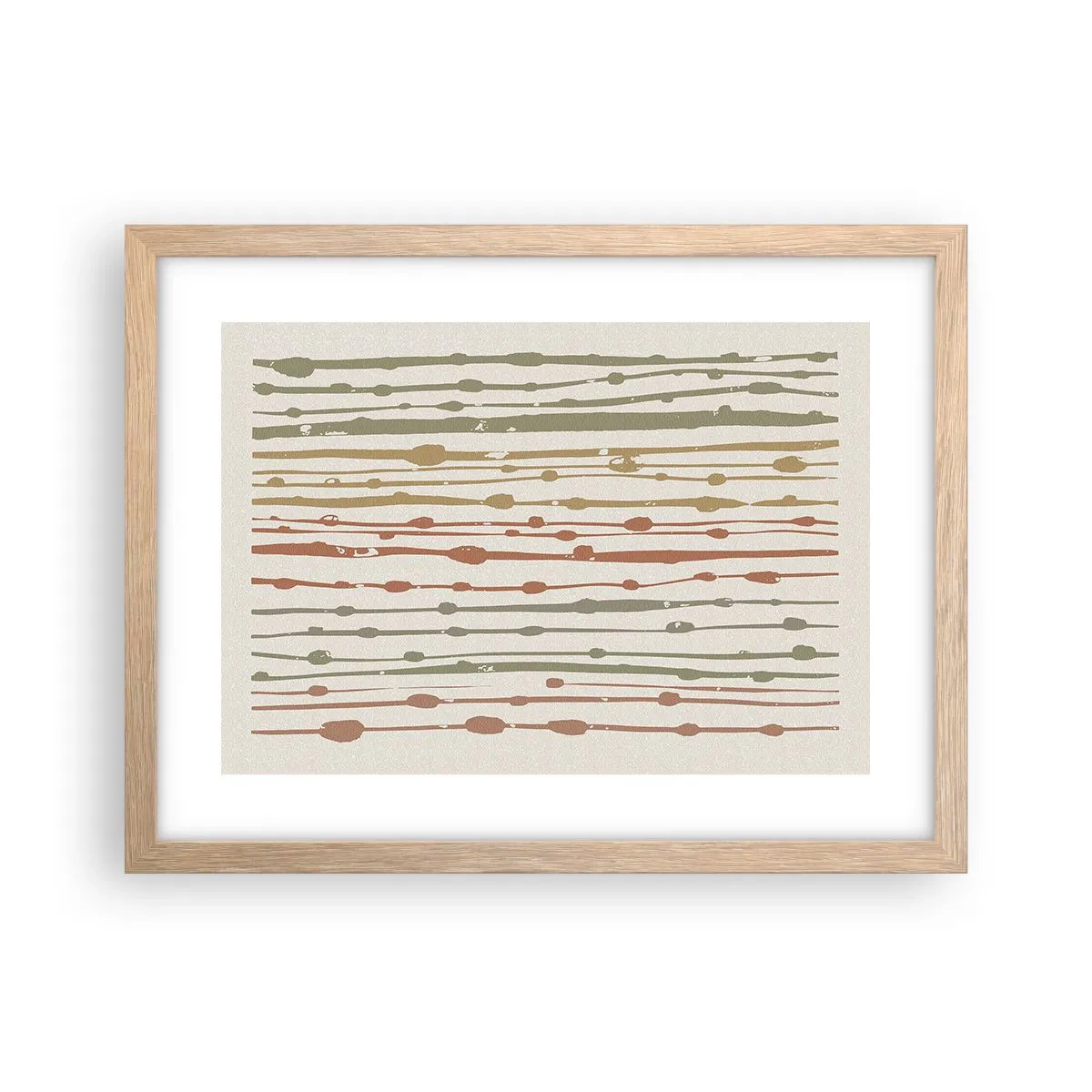 Póster en marco roble claro - Composición de notas musicales - 40x30 cm