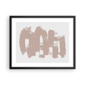 Póster en marco negro - Abstracción en rosa suave - 50x40 cm